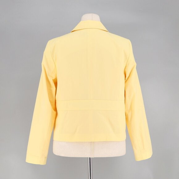 TALBOTS Fresh Poplin Jacket Blazer Utility Inspired Yellow Size 12 - Picture 6 of 9